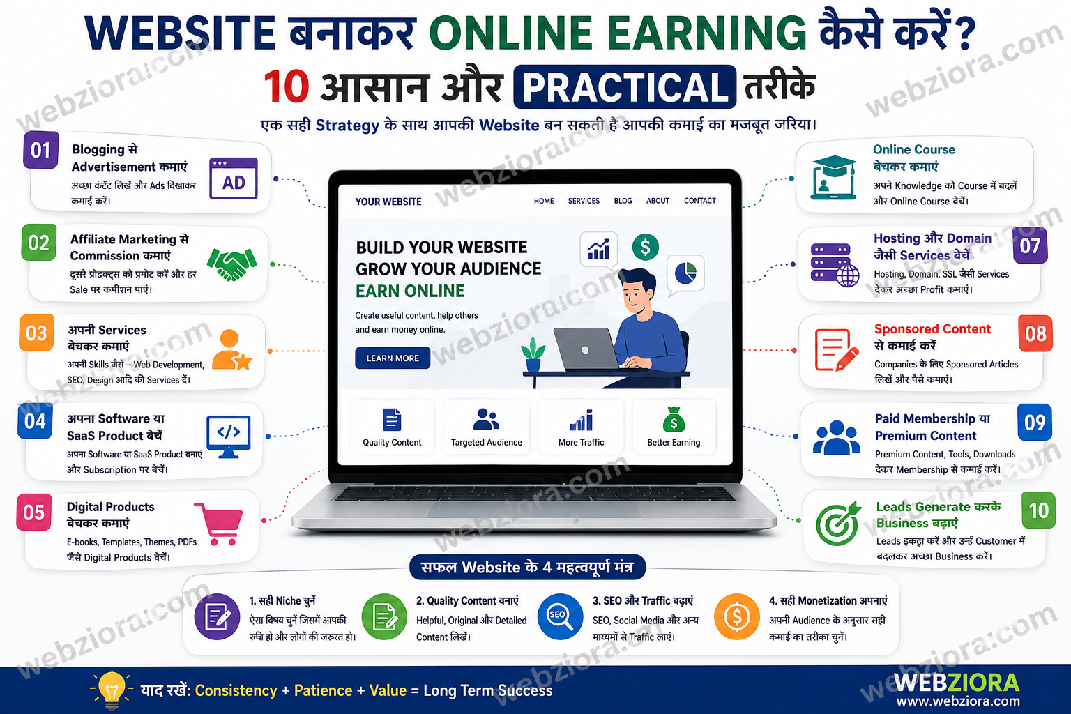 Website बनाकर Online Earning कैसे करें? 10 आसान और Practical तरीके