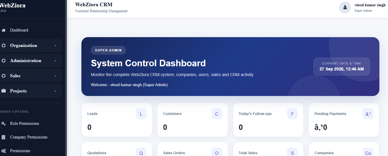 WebZiora CRM - SaaS CRM / Business Management Software